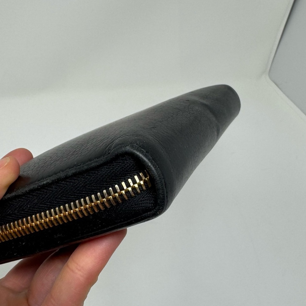 Preloved Prada Black Zip-Around Wallet with Gold Accents - Picture 6 of 16